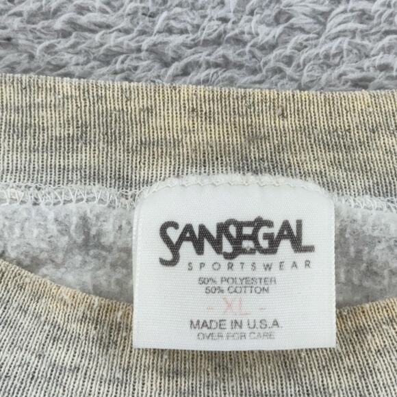 Vintage Sansegal Whale Watch Sweatshirt Mens XL Gray Morro Bay Ocean Graphic 90s - Picture 11 of 11